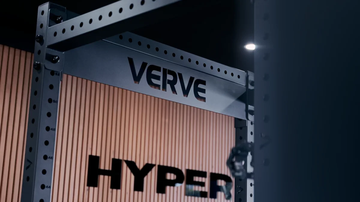 VERVE branded timber feature wall behind commercial strength equipment